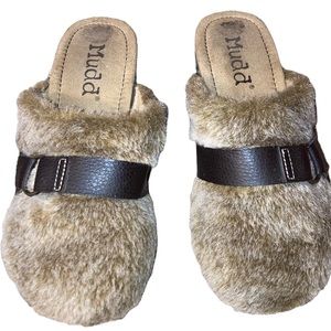 Y2K Style Brown Fur Clogs